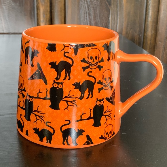 Vintage Style Halloween Mug - Black Cats Skull & Crossbones Owl Witch Hat - Picture 2 of 8